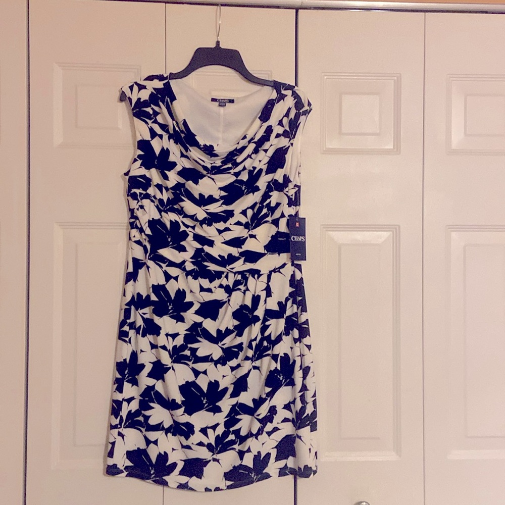 Chaps PXL Black and White Dress NWT